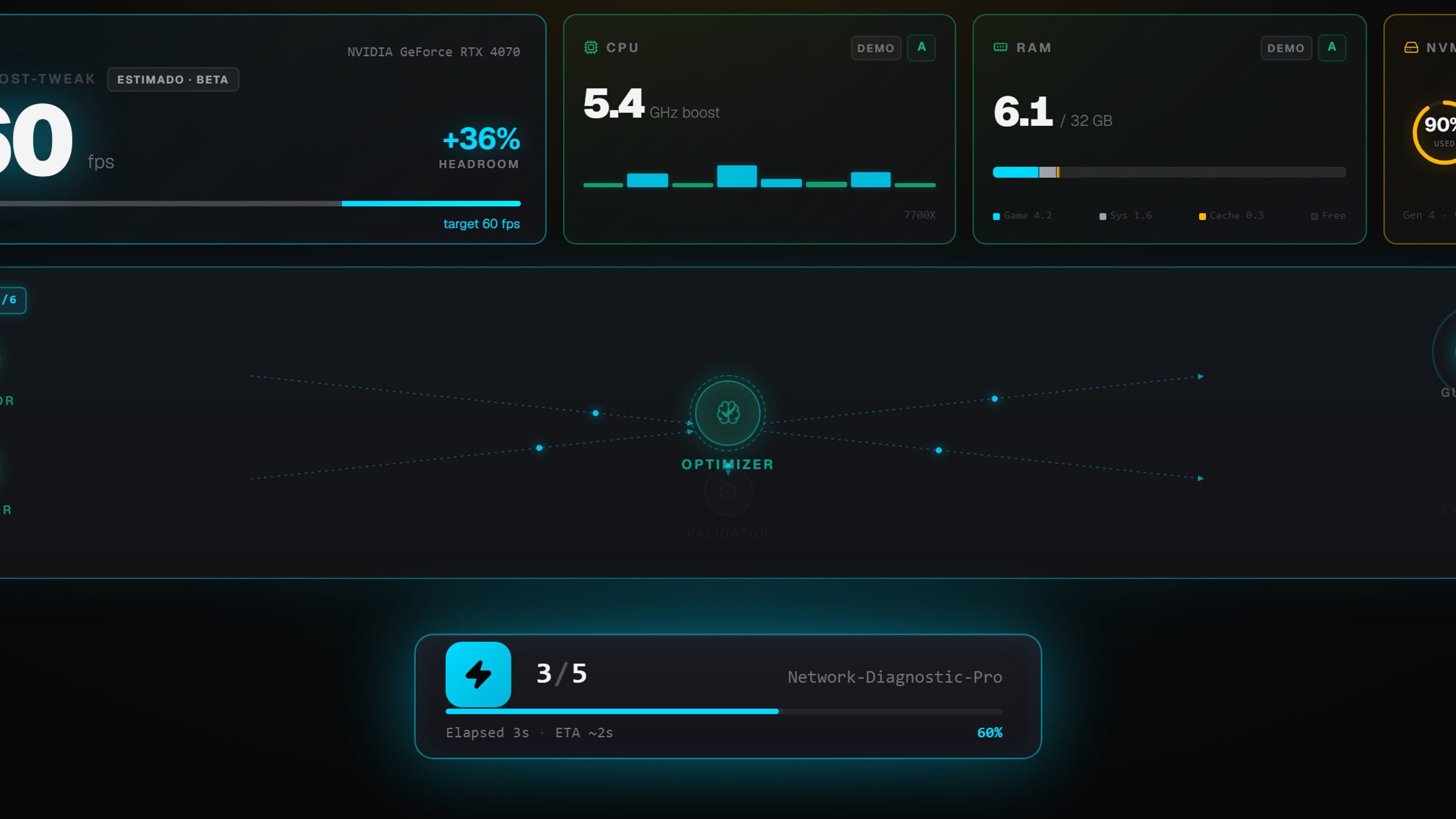 Six-agent pipeline running live on a real machine